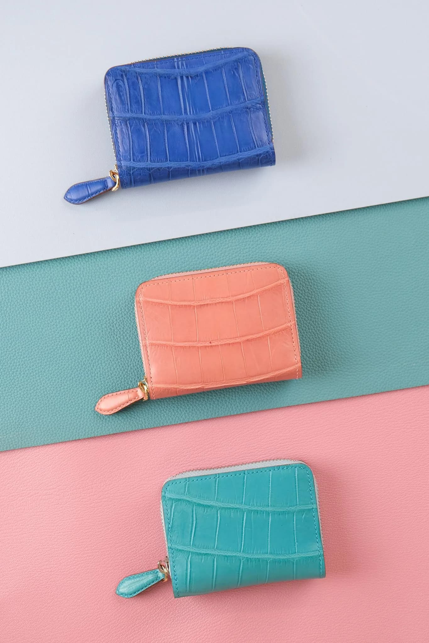 Ví Zipper - Ví da cá sấu Alligator - KOI Leather