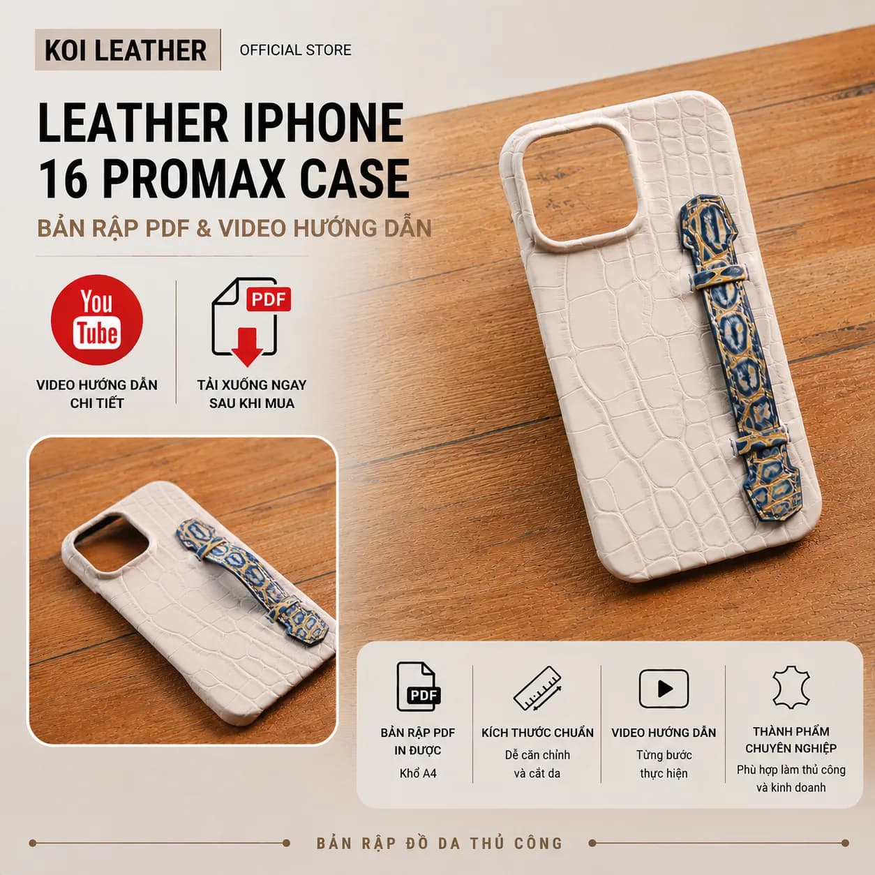 Bản Rập Leather IPhone 16 PROMAX Case