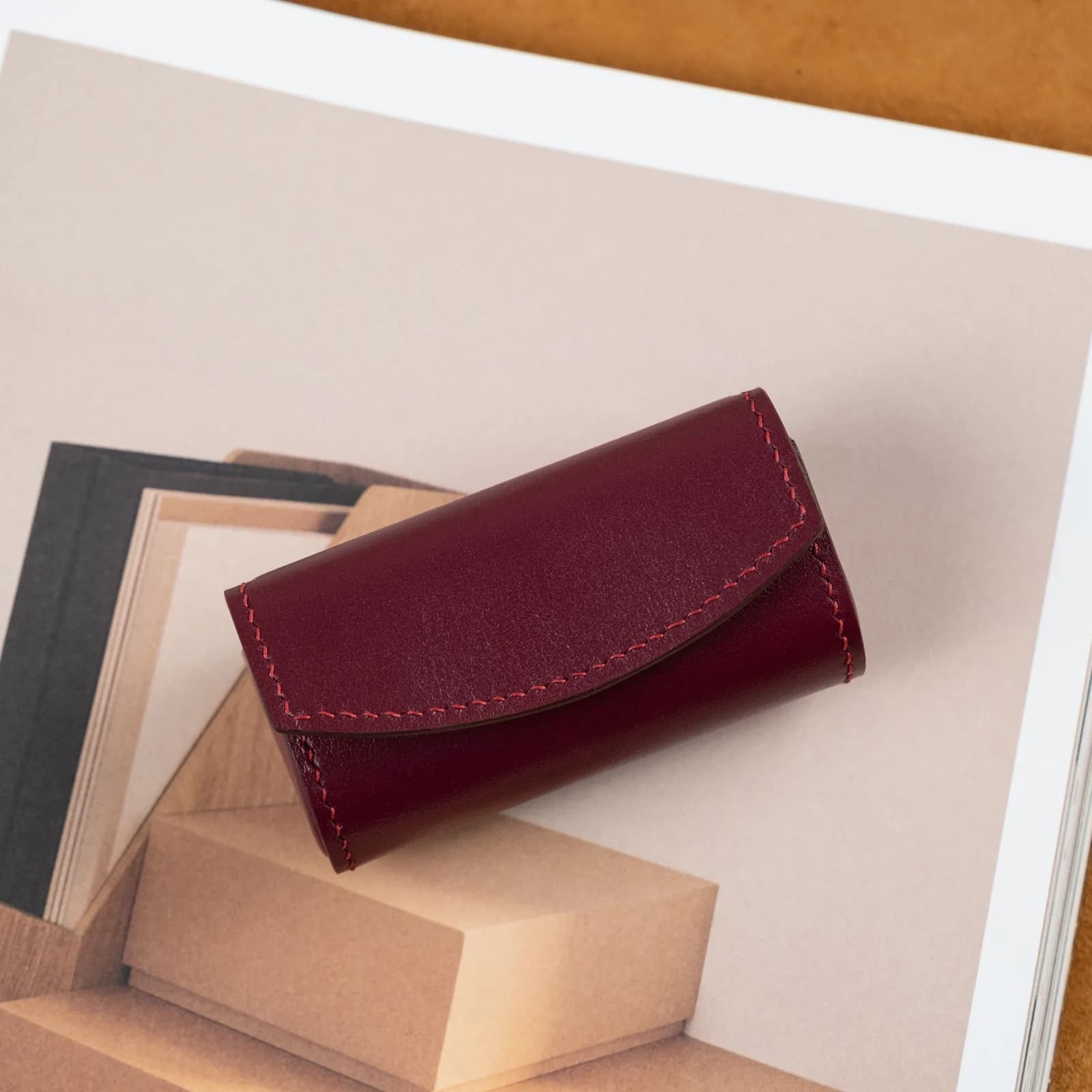 Lipstick Case - Da bò - DarkRed - KOI Leather