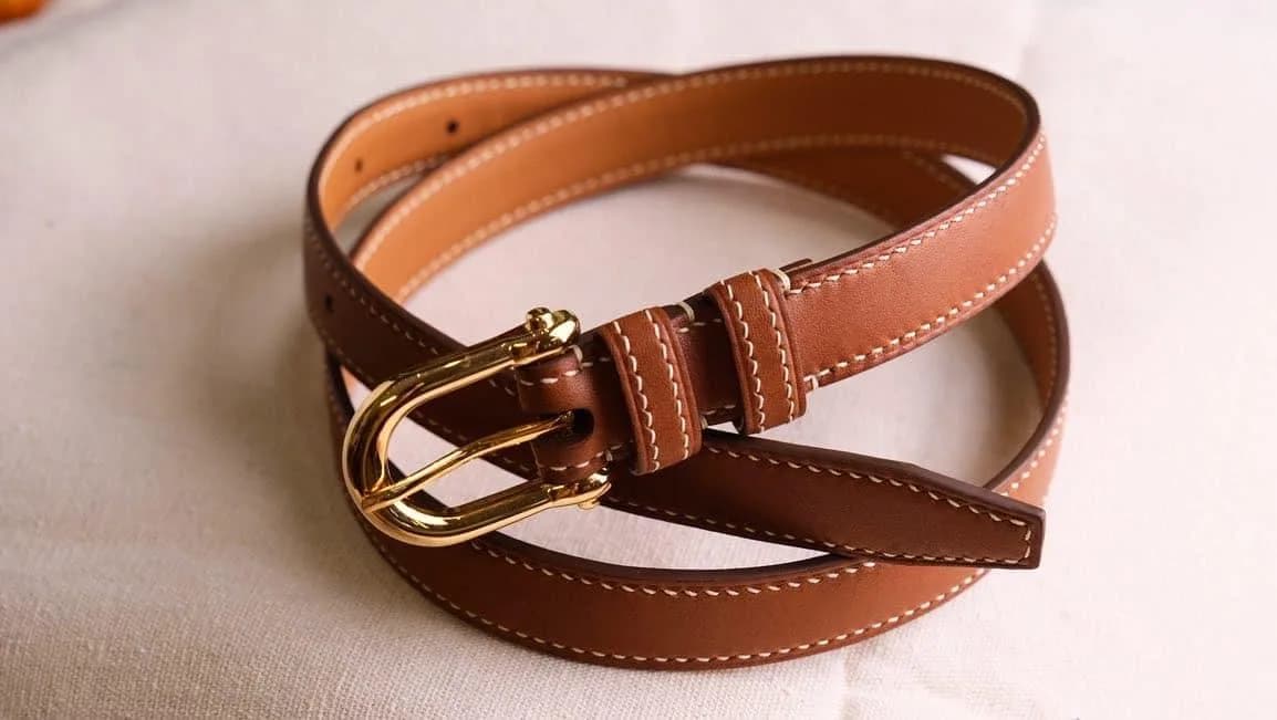 Thắt Lưng Da Nữ - Da Bê - Brown - KOI Leather