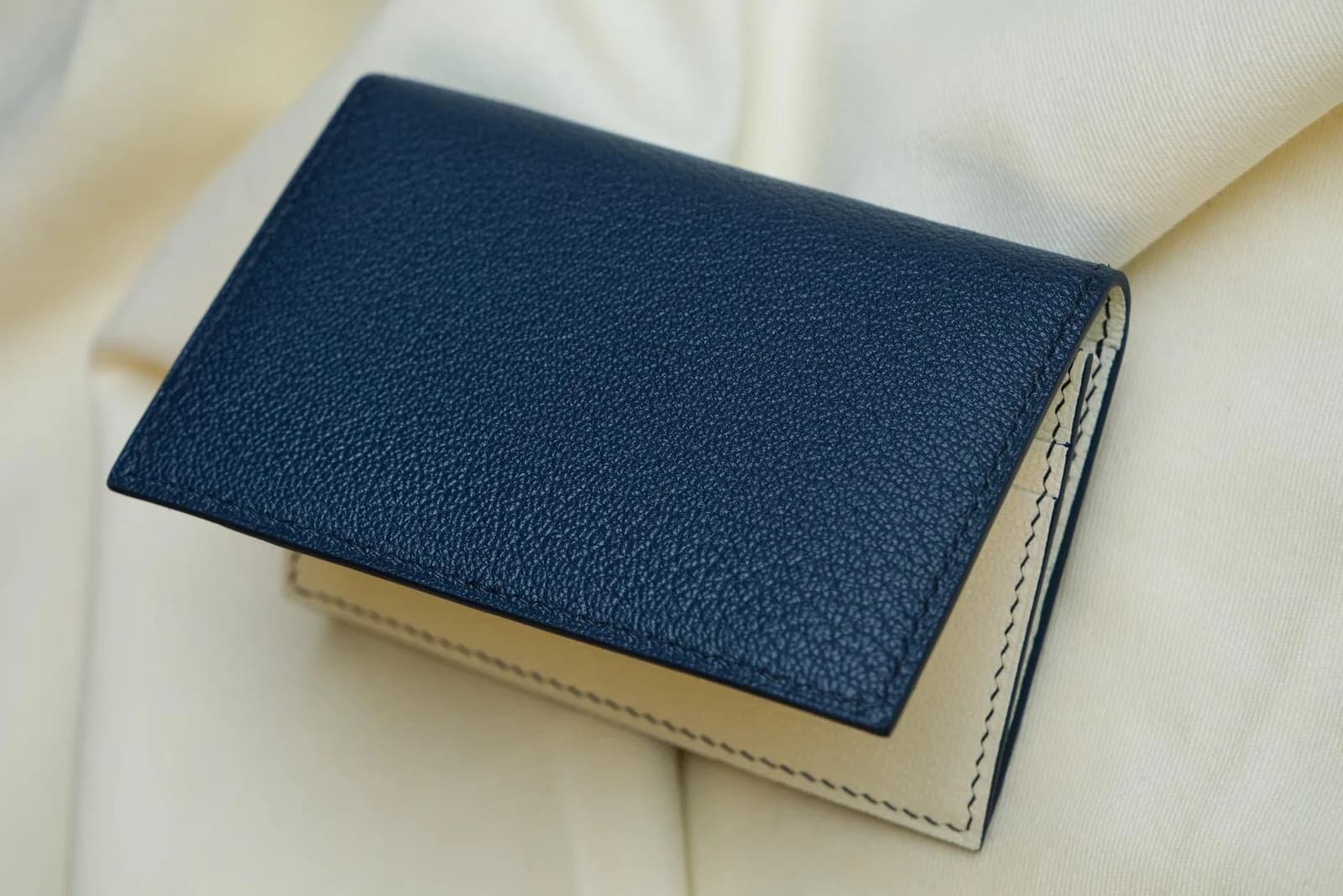 Card Holder Ví Đựng Thẻ - Da Dê Alran - Navy - KOI Leather
