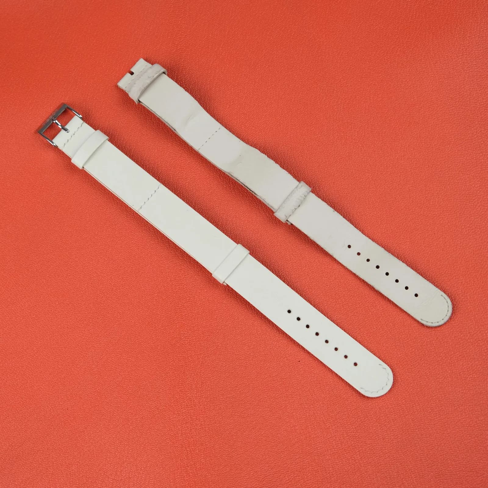 Dây Da Đồng Hồ Da Bò Swift Trắng Handmade