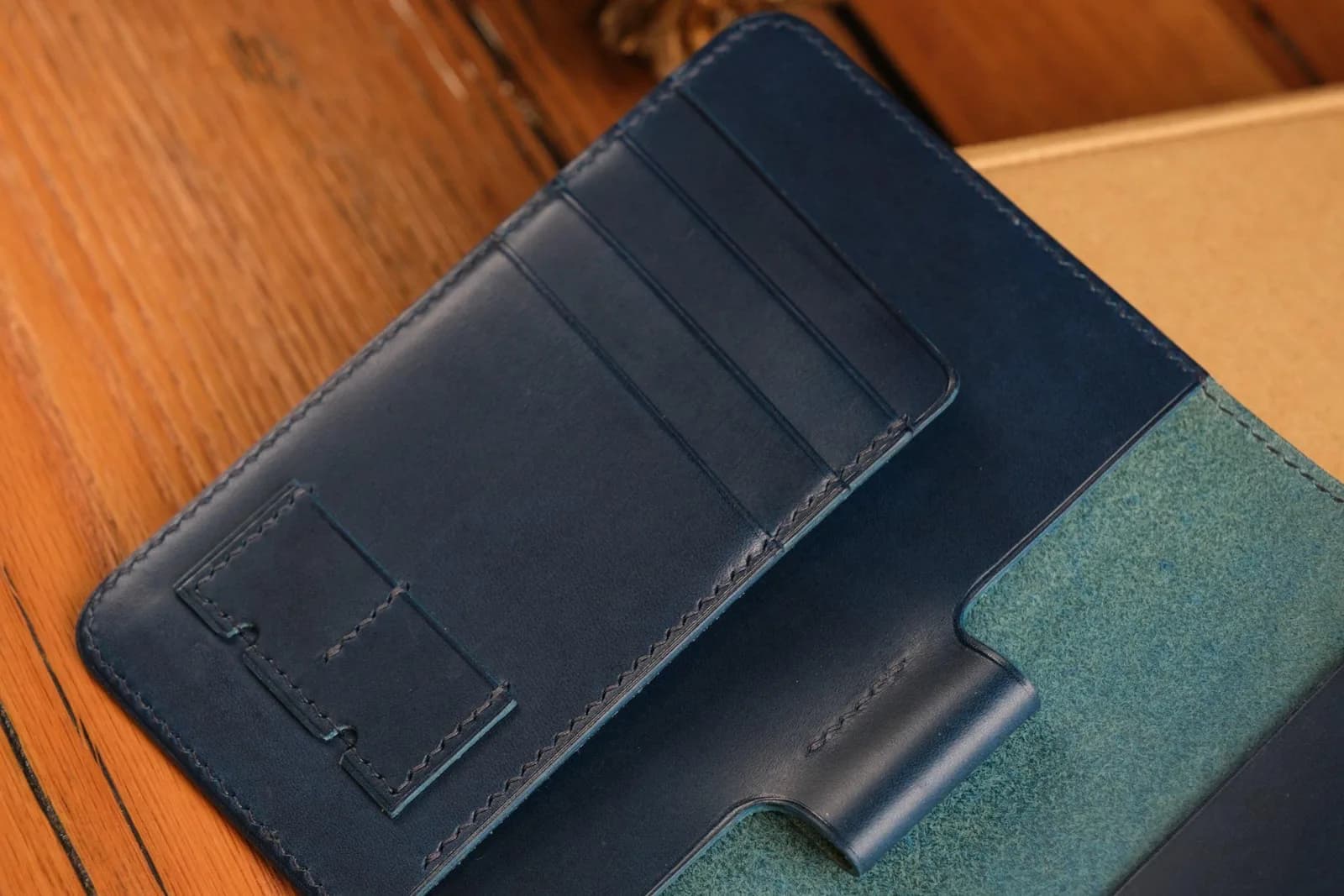 Passport Cover - Da Butero - Navy x DarkCyan - Hình 4