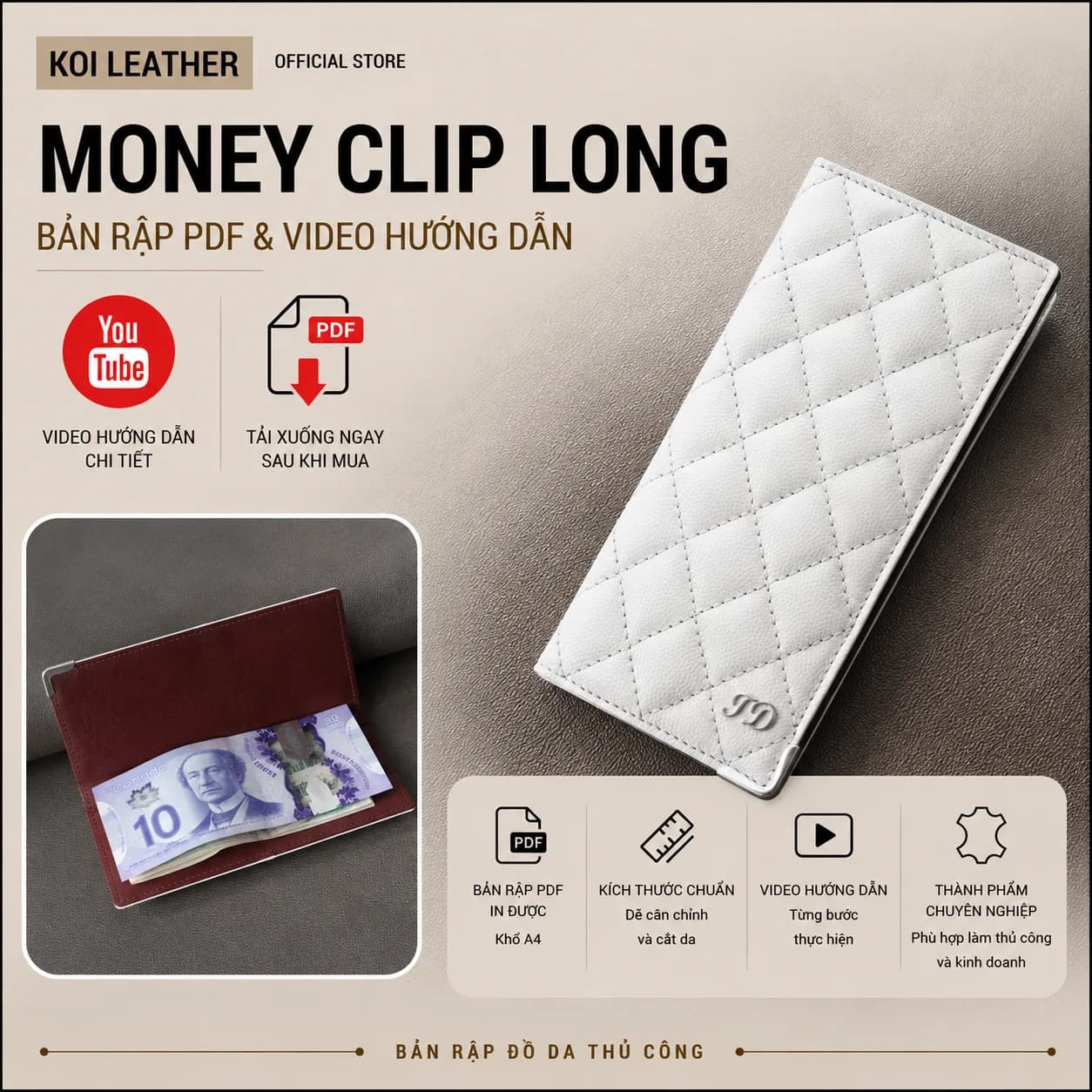 Bản rập Money Clip Long