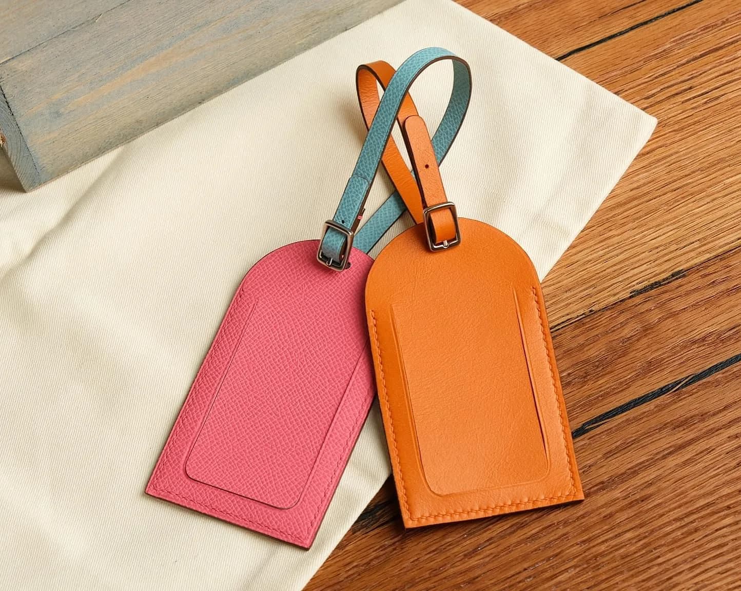 Tag Vali Da - Da Epsom - Pink, Orange, LightGreen - KOI Leather
