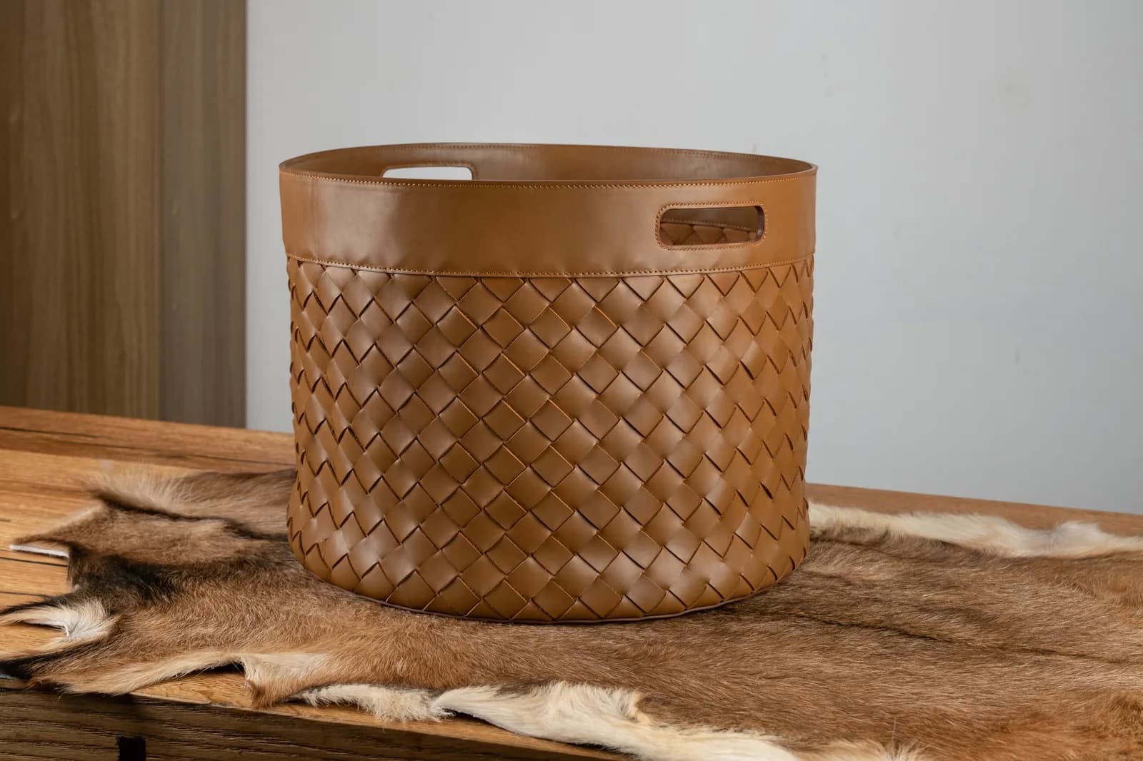Sọt Đan - Da Bò - Brown - KOI Leather