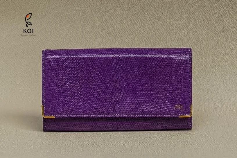 Ví Nữ Long Wallet - Da Lizard - DarkViolet - Hình 3