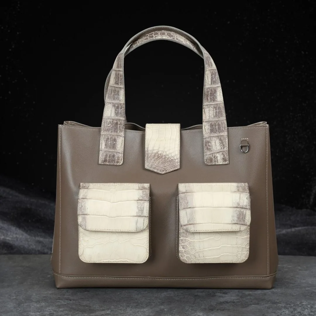 Alli Tote - Da Bê x Da Alligator - Brown - KOI Leather