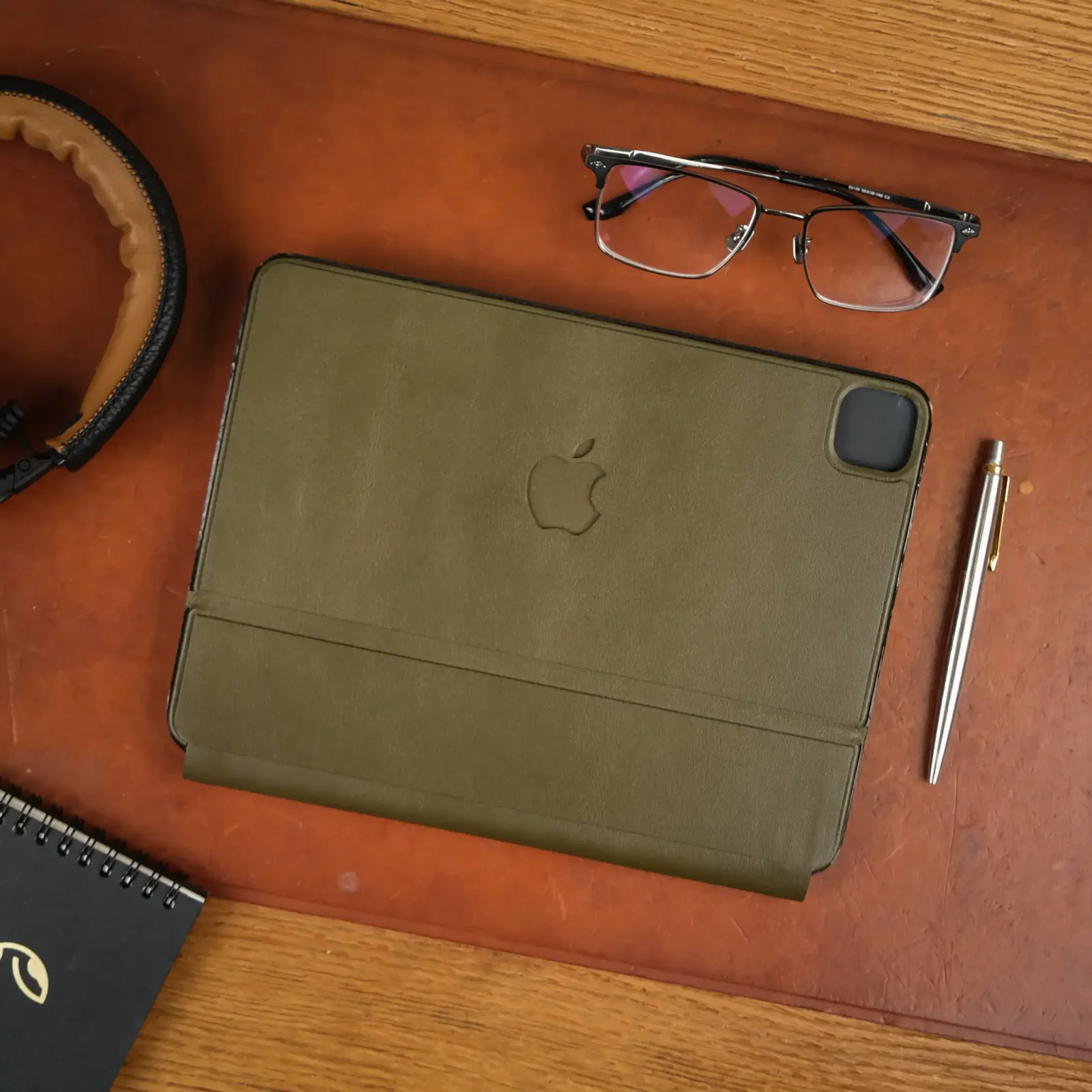 Bọc Keyboard - Da Bò - Olive - KOI Leather