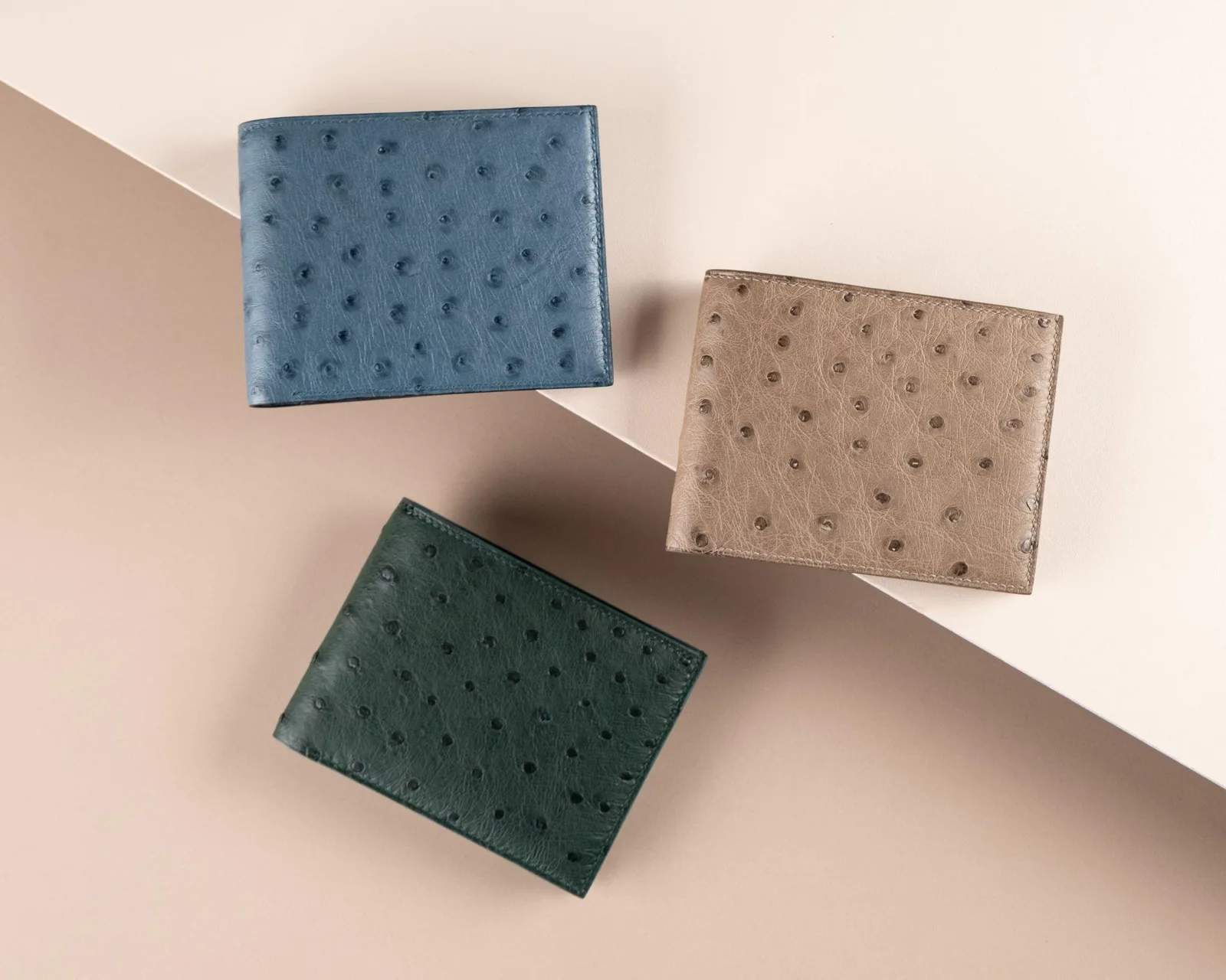 Bifold Waller - Ví nam da đà điểu - KOI Leather