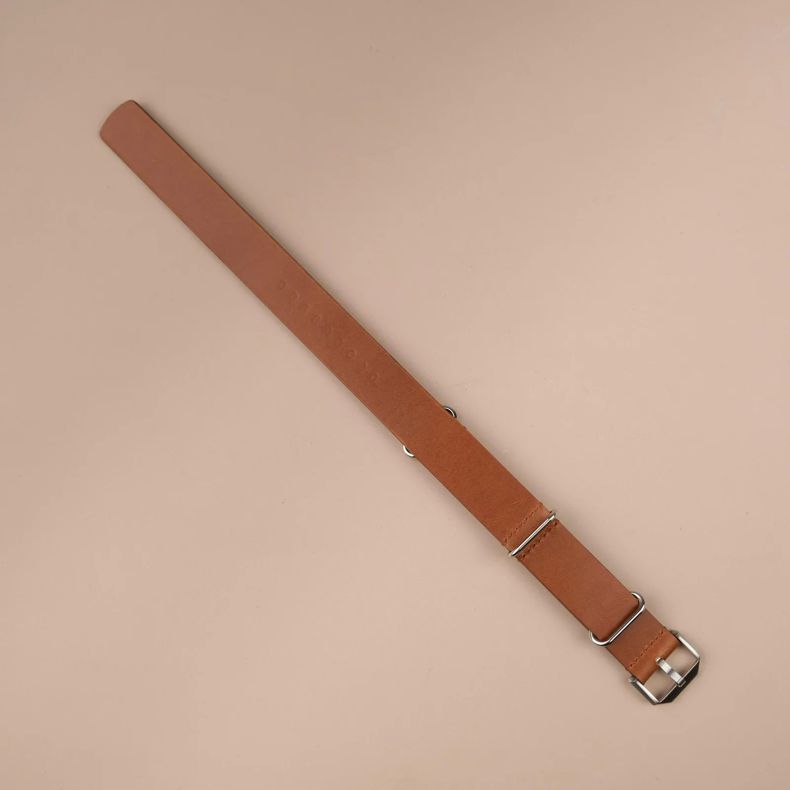 Dây Da Đồng Hồ NATO Strap Da Swift Nâu Vàng