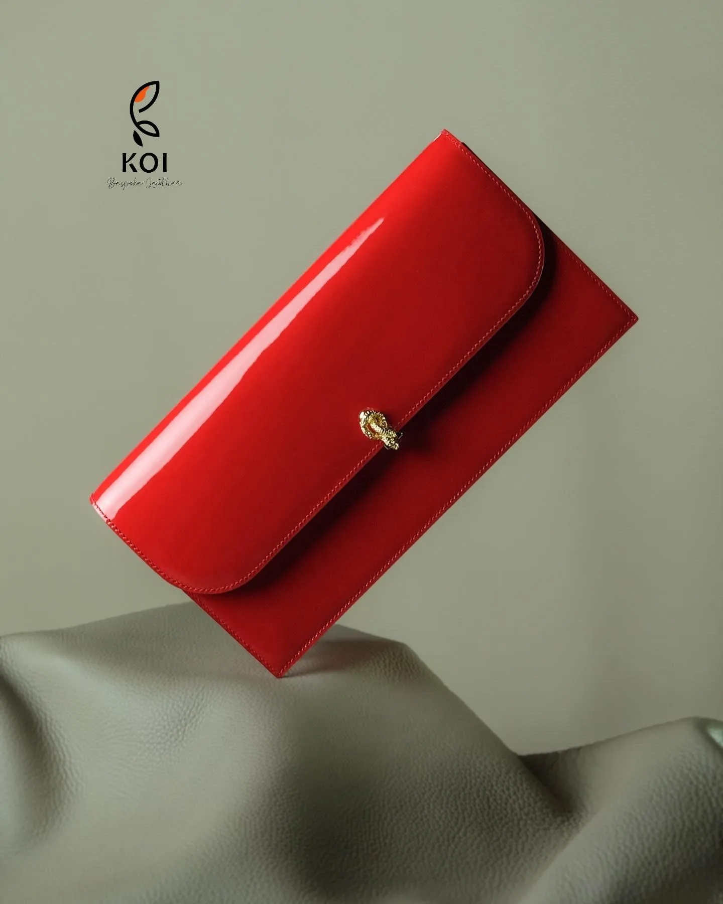 Ví Nữ Long Wallet - Da Patent - Red - Hình 2