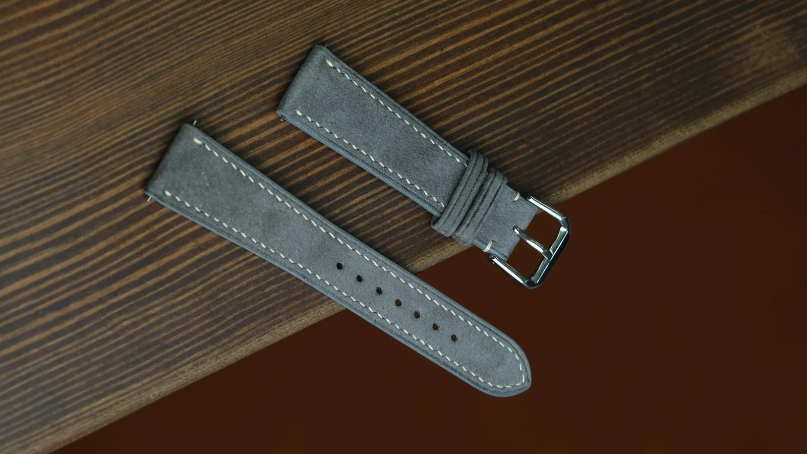 Dây Da Đồng Hồ - Da Nubuck - Gray - KOI Leather