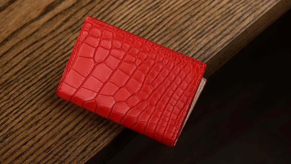 Cardholer Ví Đựng Thẻ - Alligator - FireBrick - KOI Leather