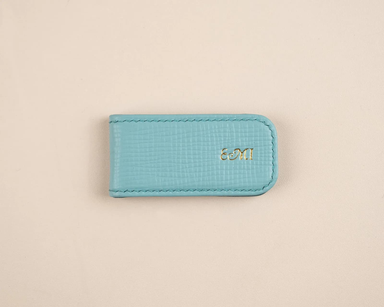 Money Clip - Da Cavier - Turquoise - KOI Leather