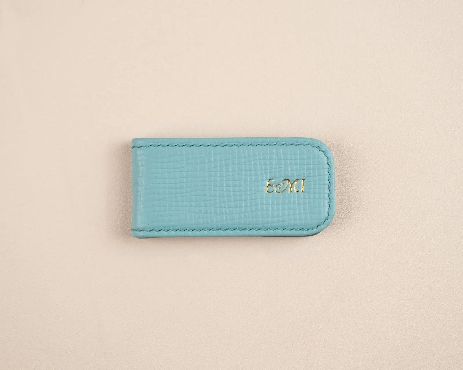 Money Clip - Da Cavier - Turquoise - KOI Leather