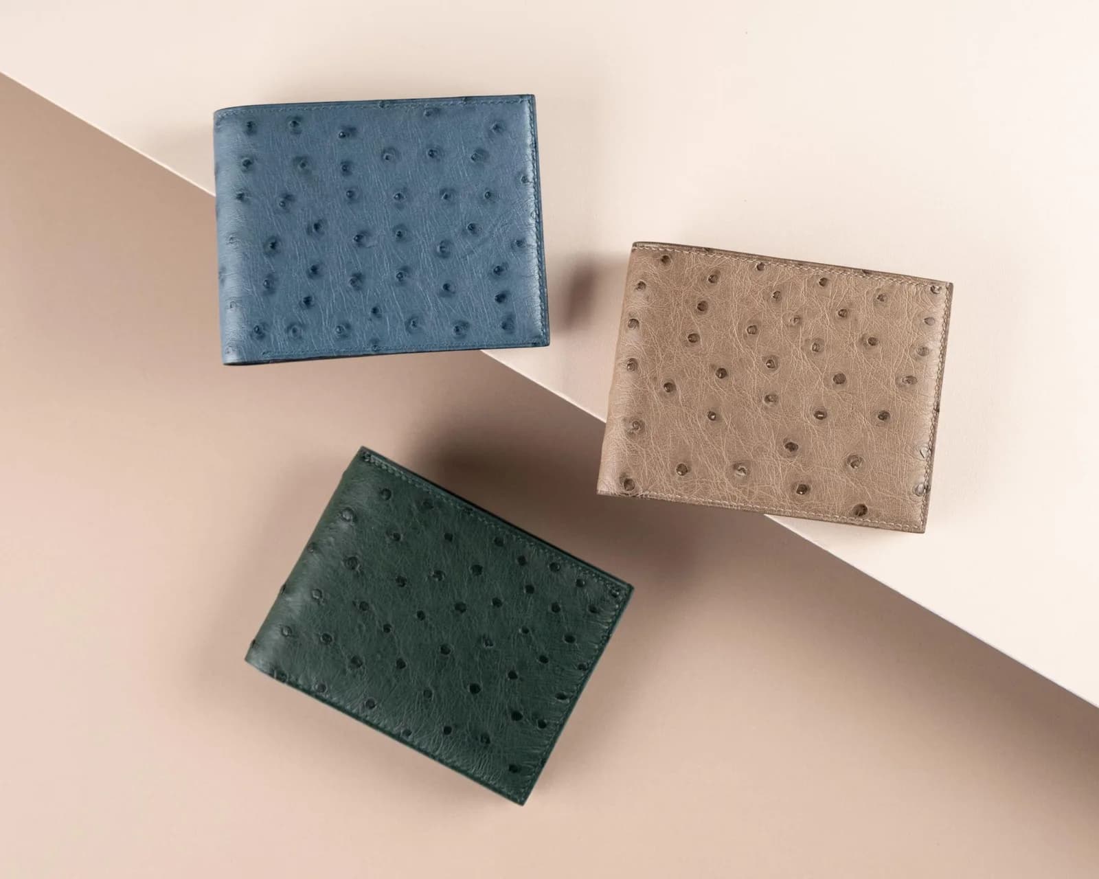 Bifold Waller - Ví nam da đà điểu - KOI Leather