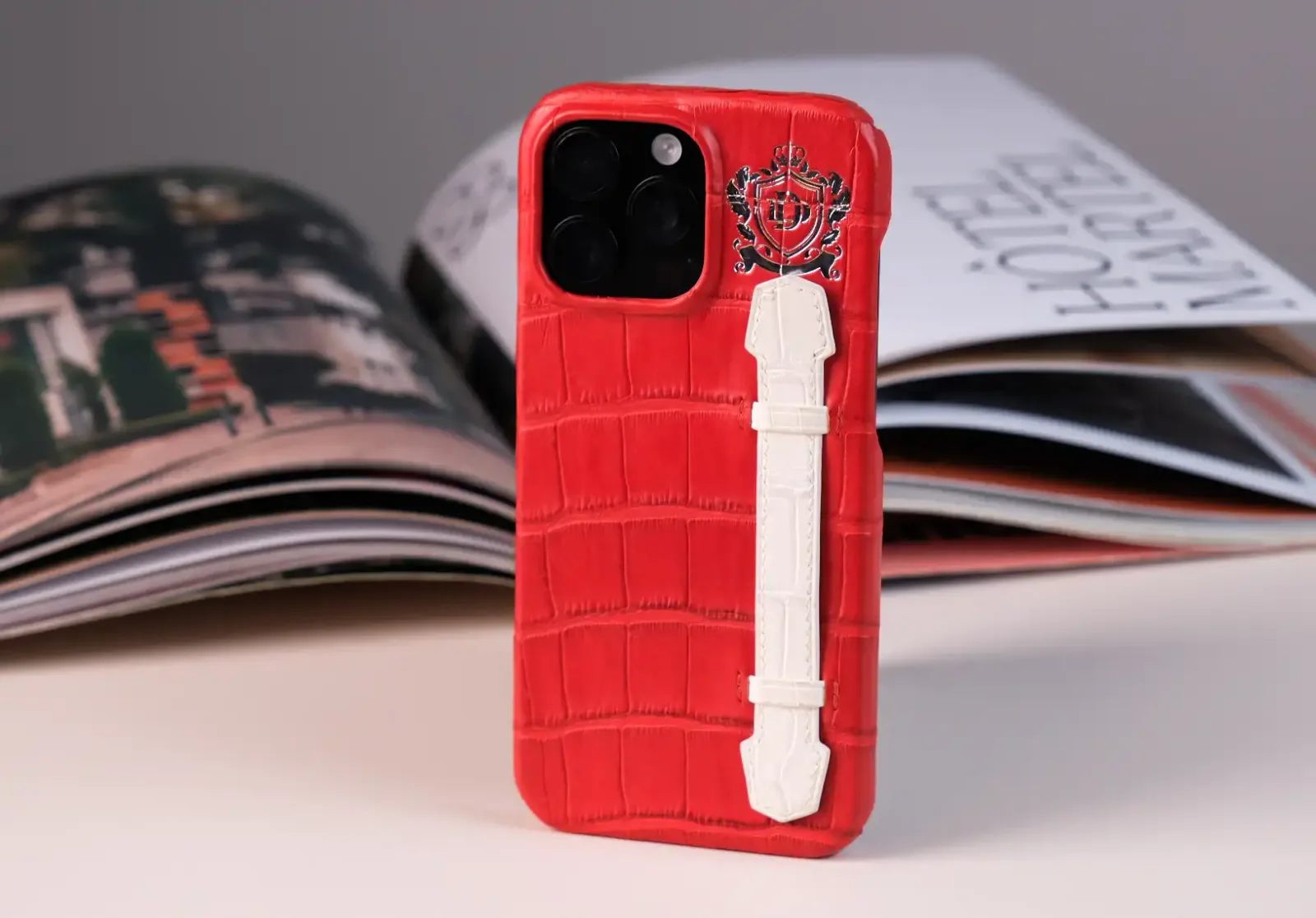 Phonecase - Da cá sấu - Red - KOI Leather