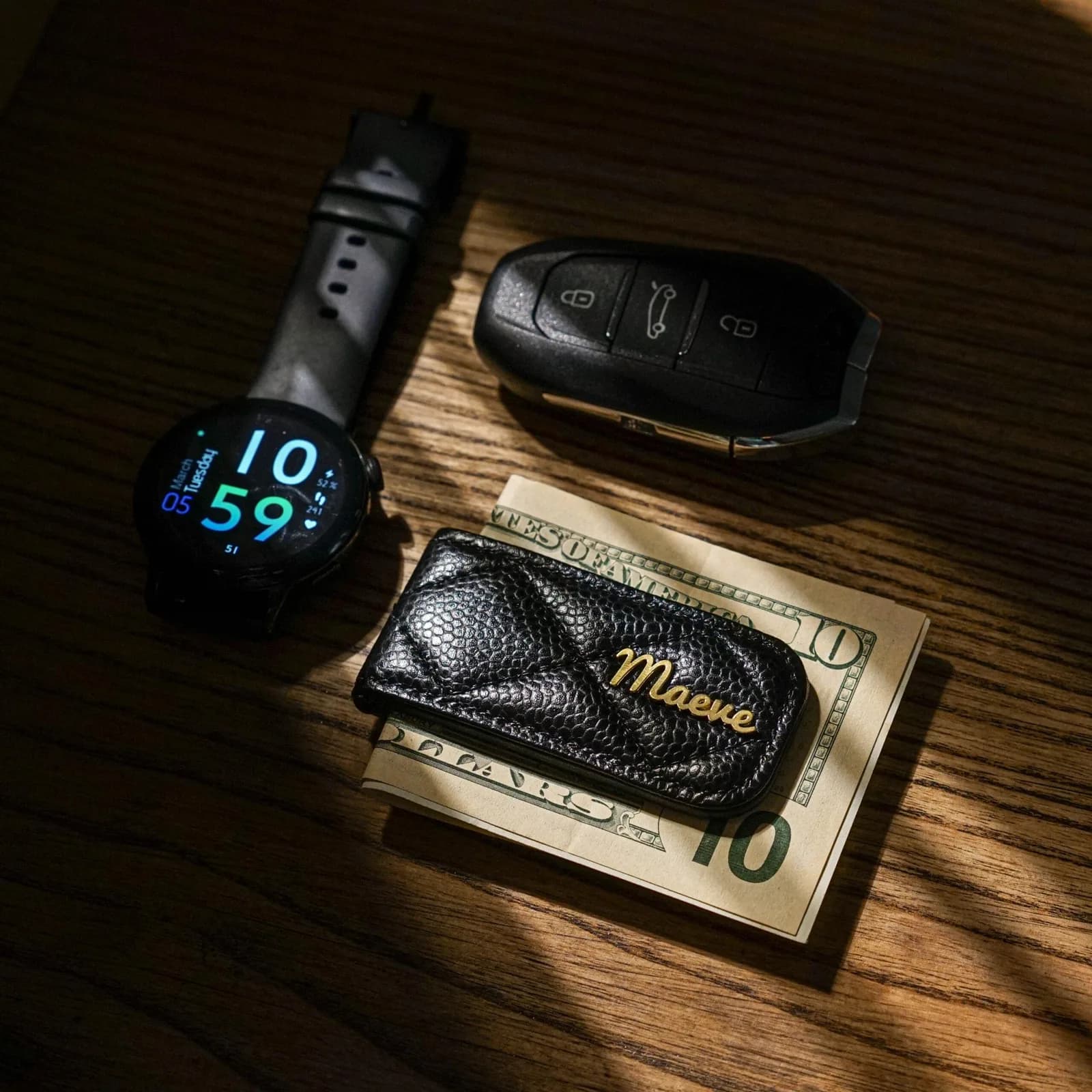Money Clip Thiết Kế Tag Logo/Tên Đặt Theo Yêu Cầu - KOI Leather