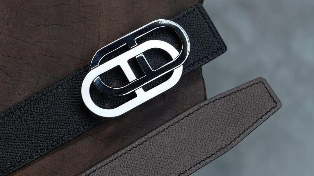 Thắt Lưng Da Nam - Da Epsom - Black x Brown - KOI Leather