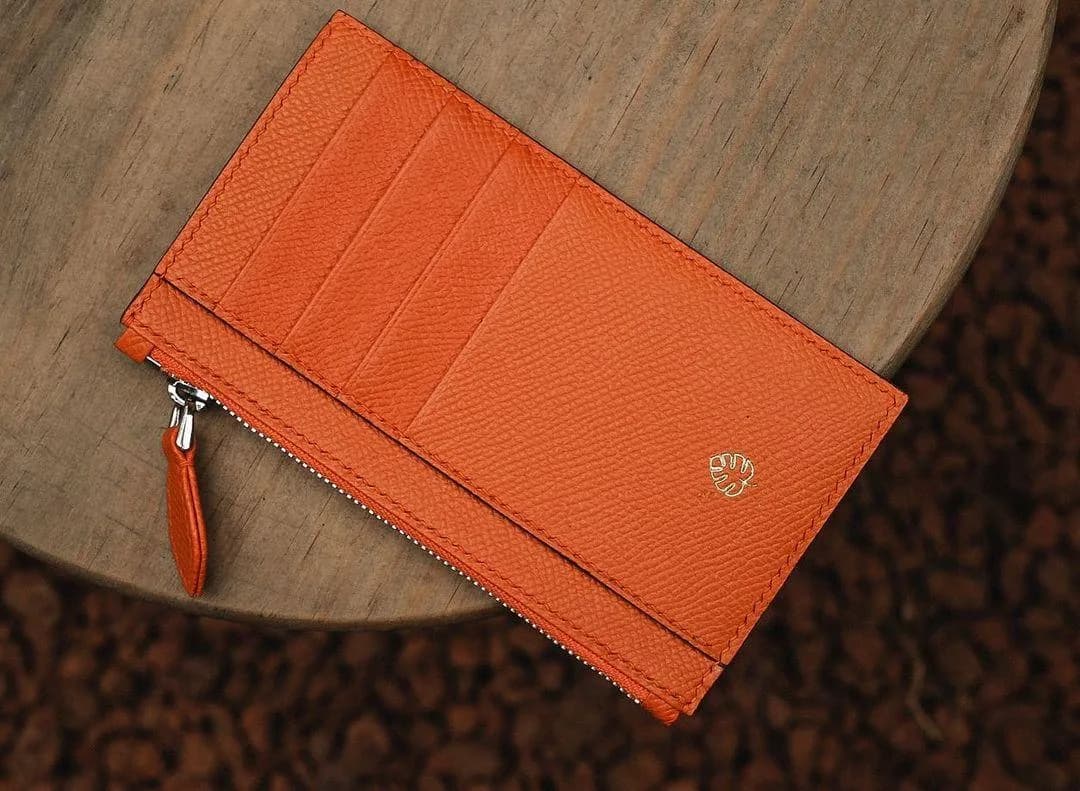 Card Holder Ví Đựng Thẻ - Da Epsom - Orange - Hình 6