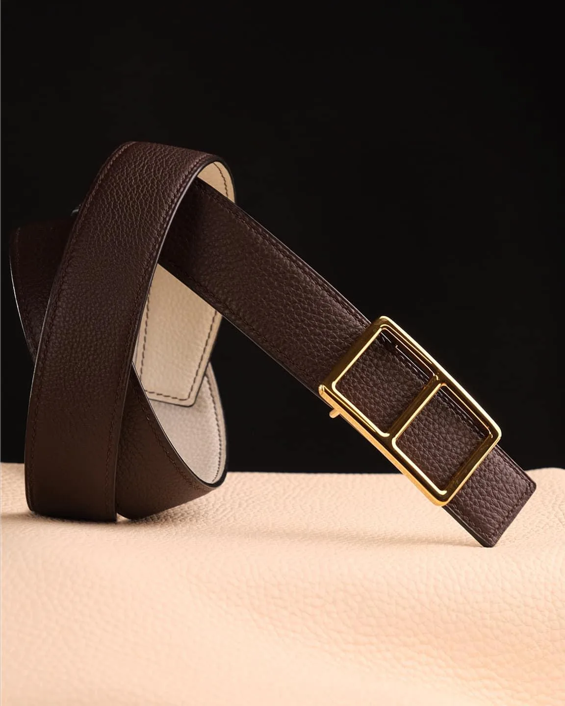 Thắt Lưng Da Nam - Da Togo - Chocolate - KOI Leather