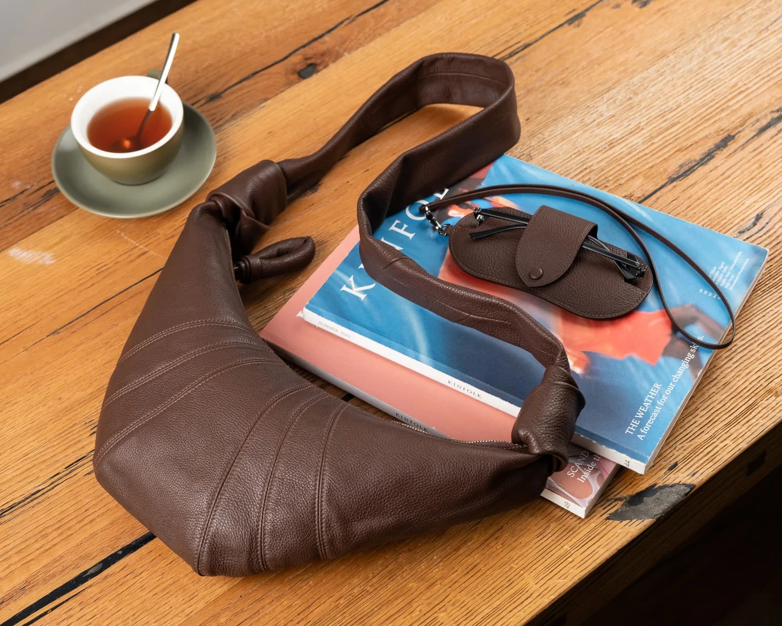 Túi Hobo Croissant - Da Bò Ý - Brown - KOI Leather