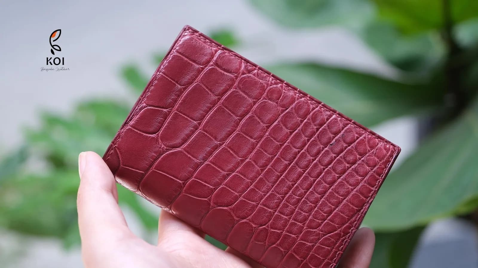 Ví Da Nam - Da Alligator - DarkRed x Tan - Hình 5