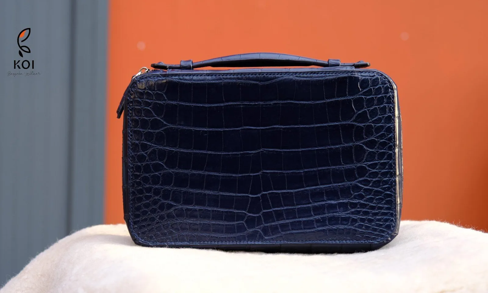 Túi Da Nam - Da Cá Sấu Việt - 24x18cm Đen - Hình 2