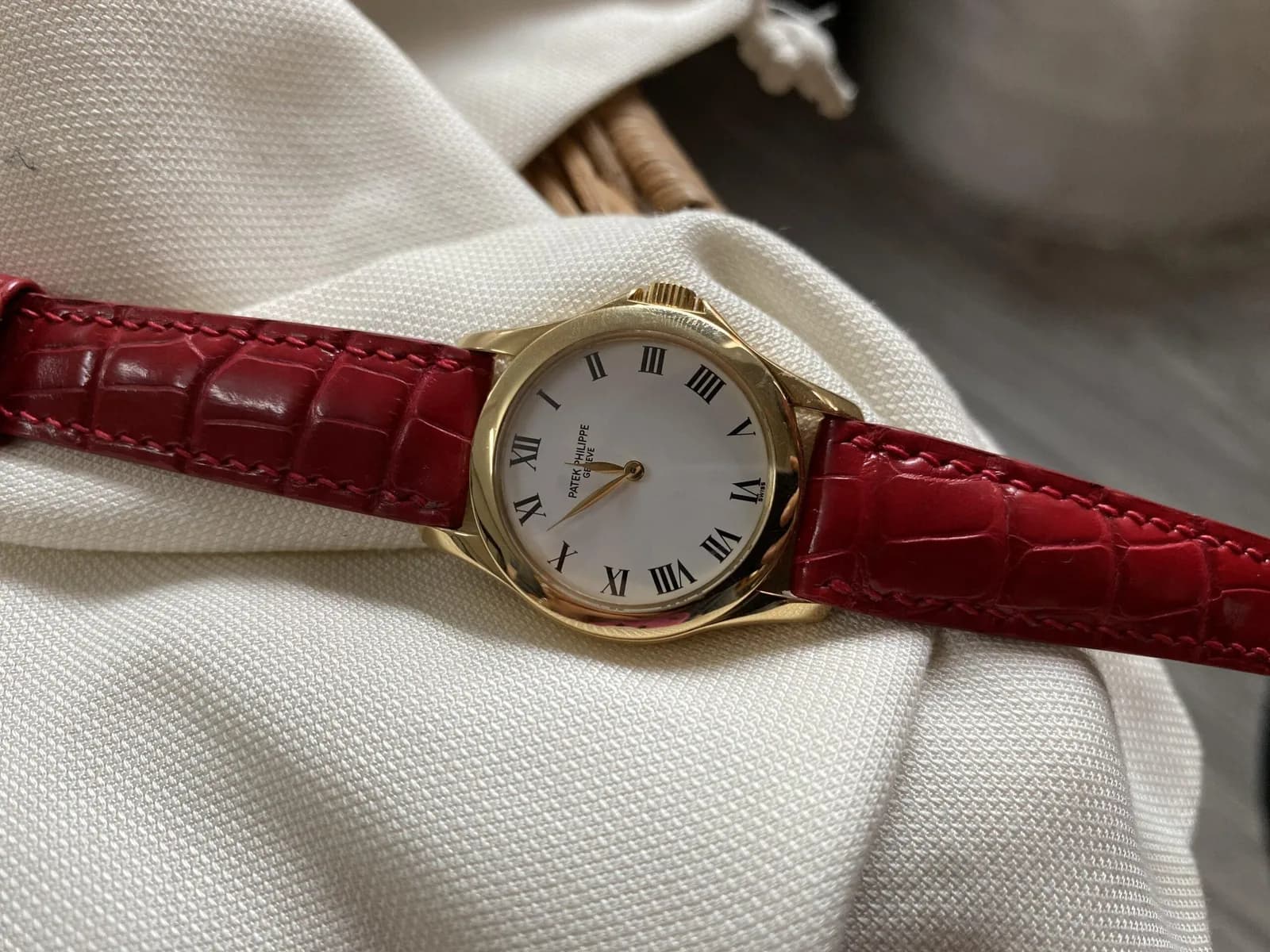 Dây Da Đồng Hồ - Da Alligator - Red - KOI Leather