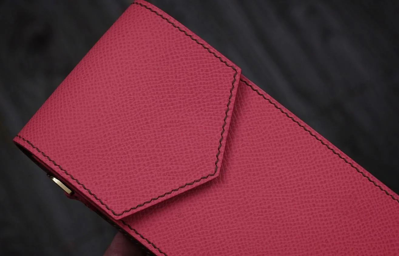 Phonecase Ốp lưng - Da Epsom - Pink x Brown - KOI Leather