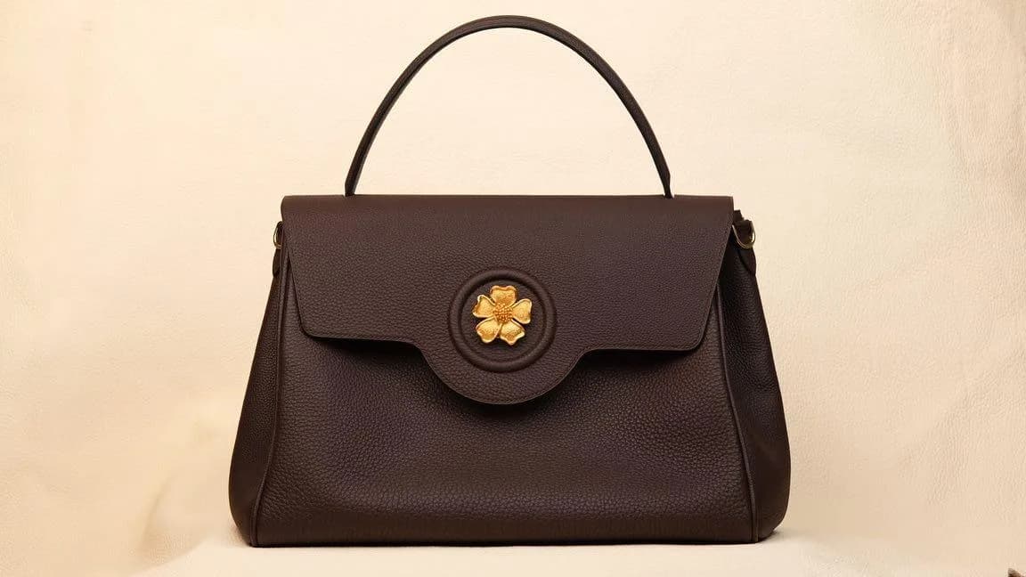 Top Handle Bag - Da Bê Togo - Brown - KOI Leather