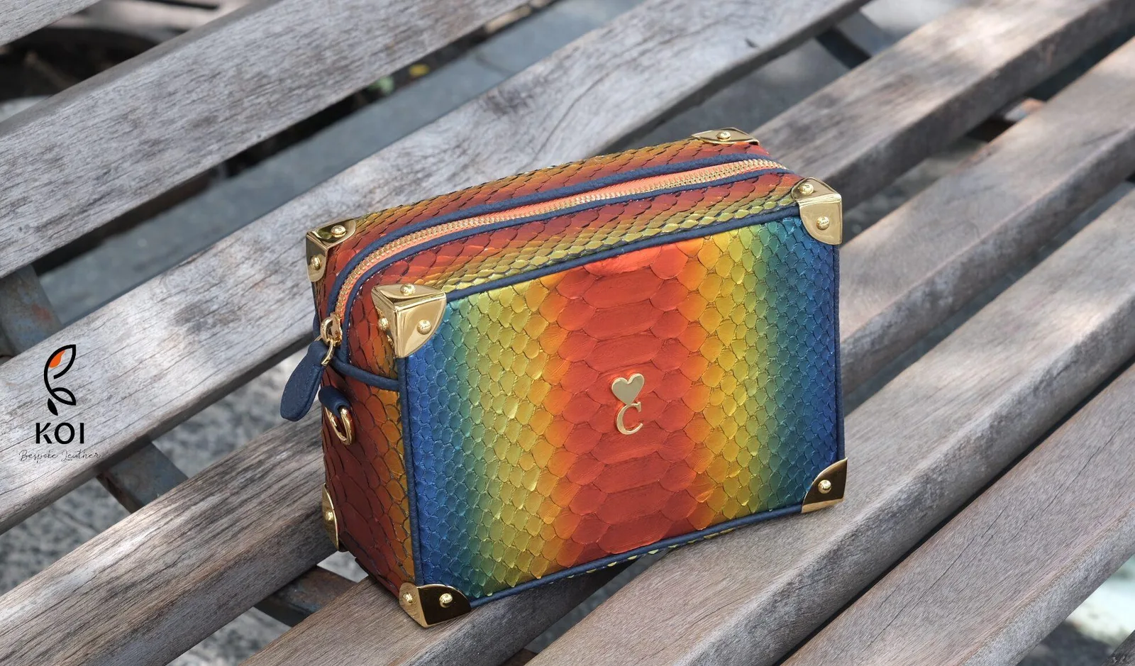Kobo Bag - Da Trăn - Red x Yellow x Green x Blue - Hình 6