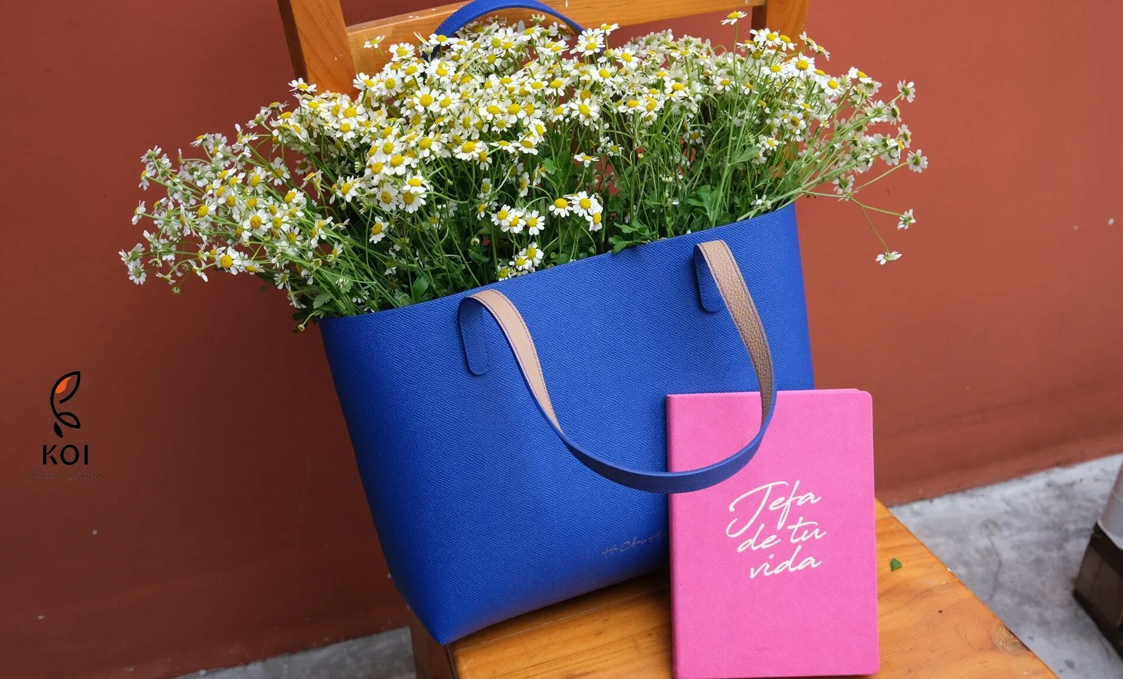 Tote Bag - Da Epsom - Blue - Hình 8