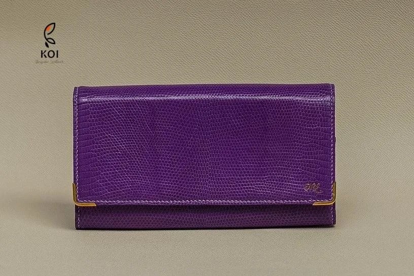 Ví Nữ Long Wallet - Da Lizard - DarkViolet - Hình 3