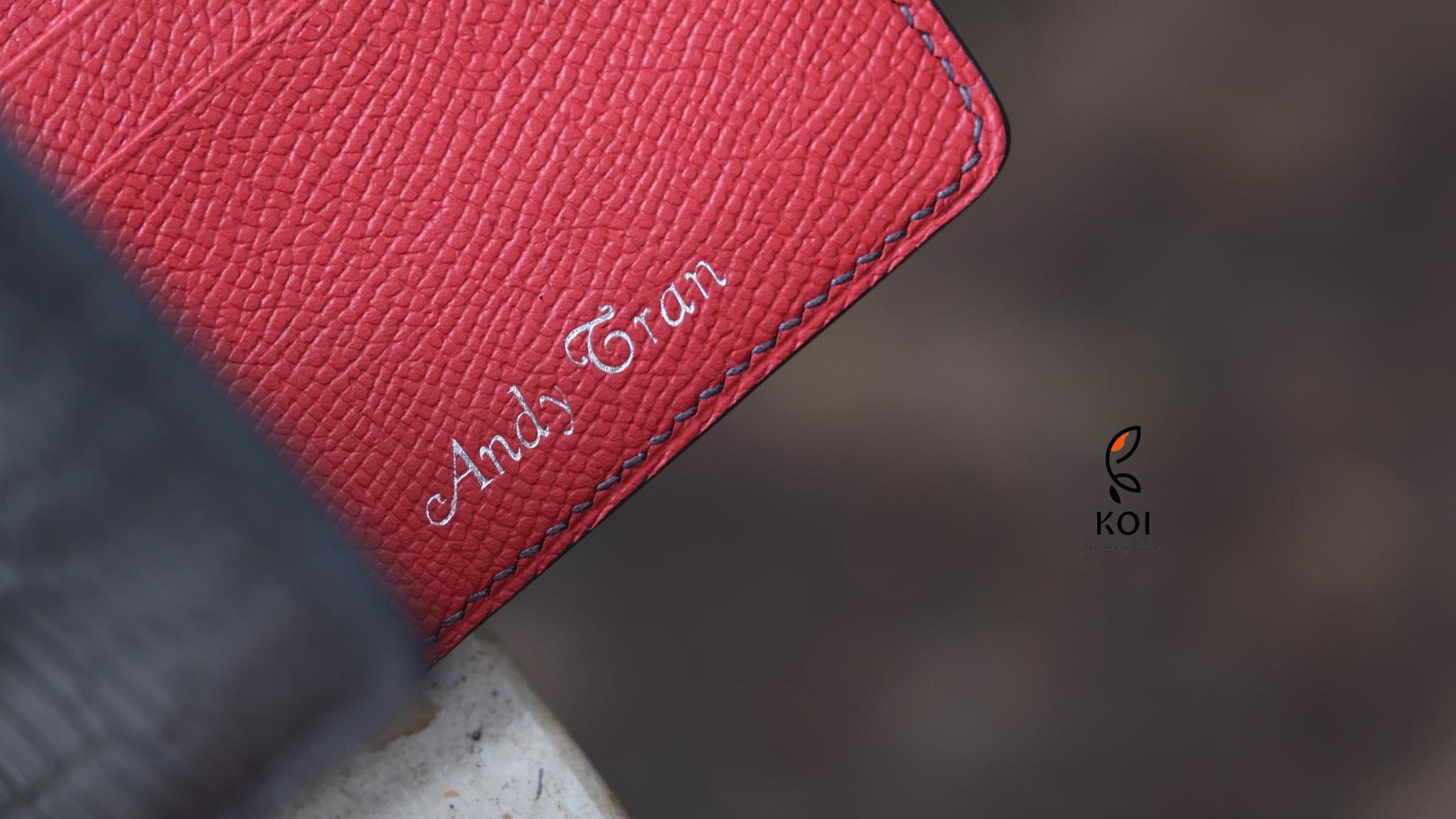 Ví Da Nam Aligator France Đen Đỏ