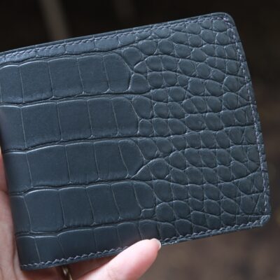 Ví Da Nam Aligator France Đen Đỏ