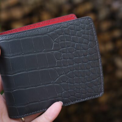 Ví Da Nam Aligator France Đen Đỏ