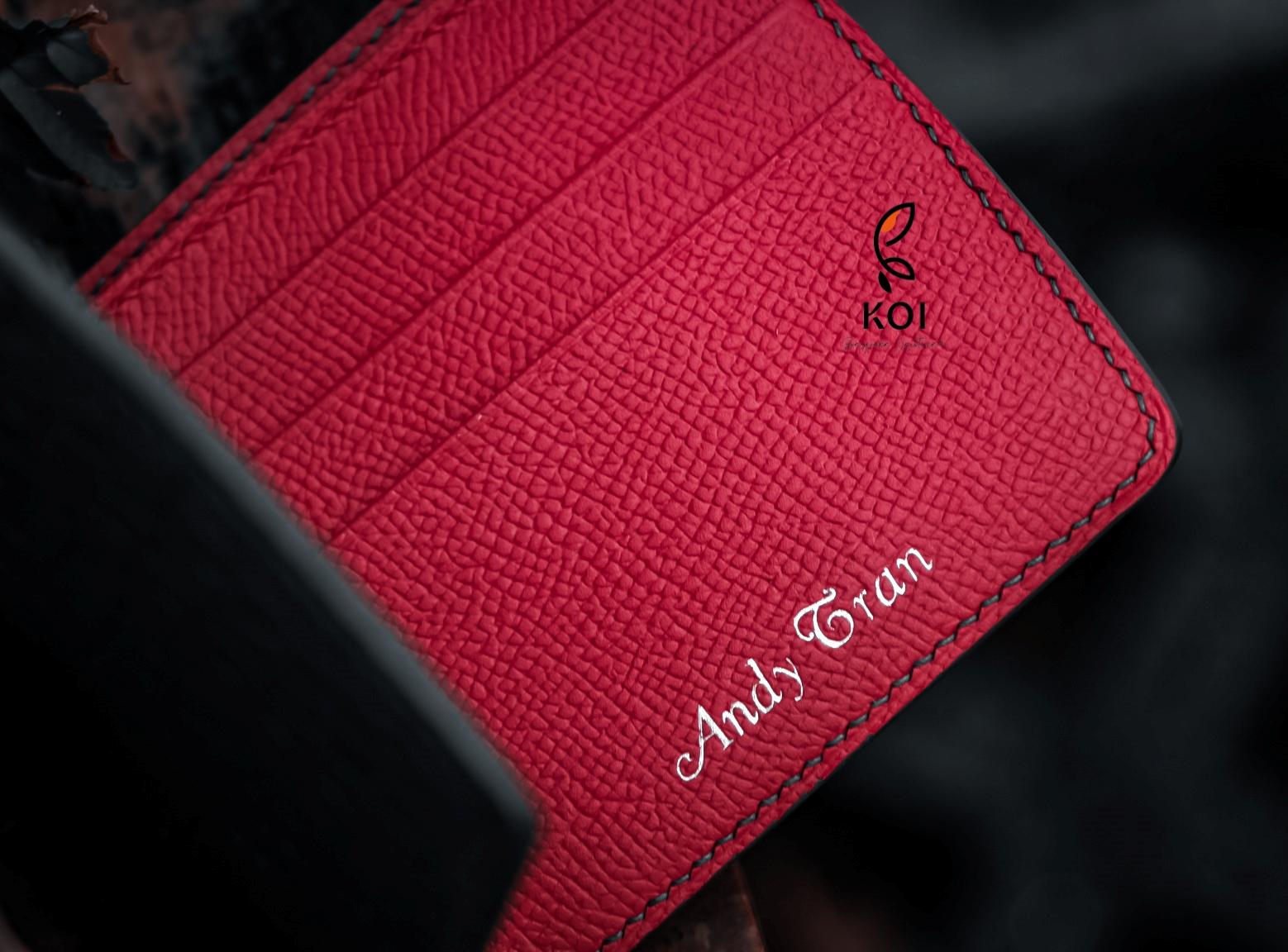 Ví Da Nam Aligator France Đen Đỏ