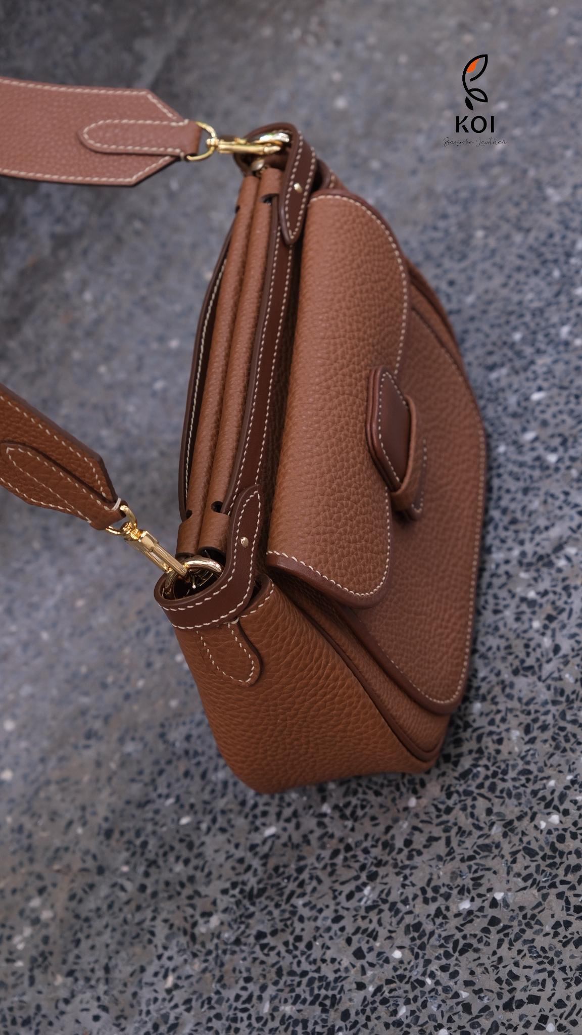 Túi Nữ Da Cao Cấp Togo Calfskin Pháp Nâu