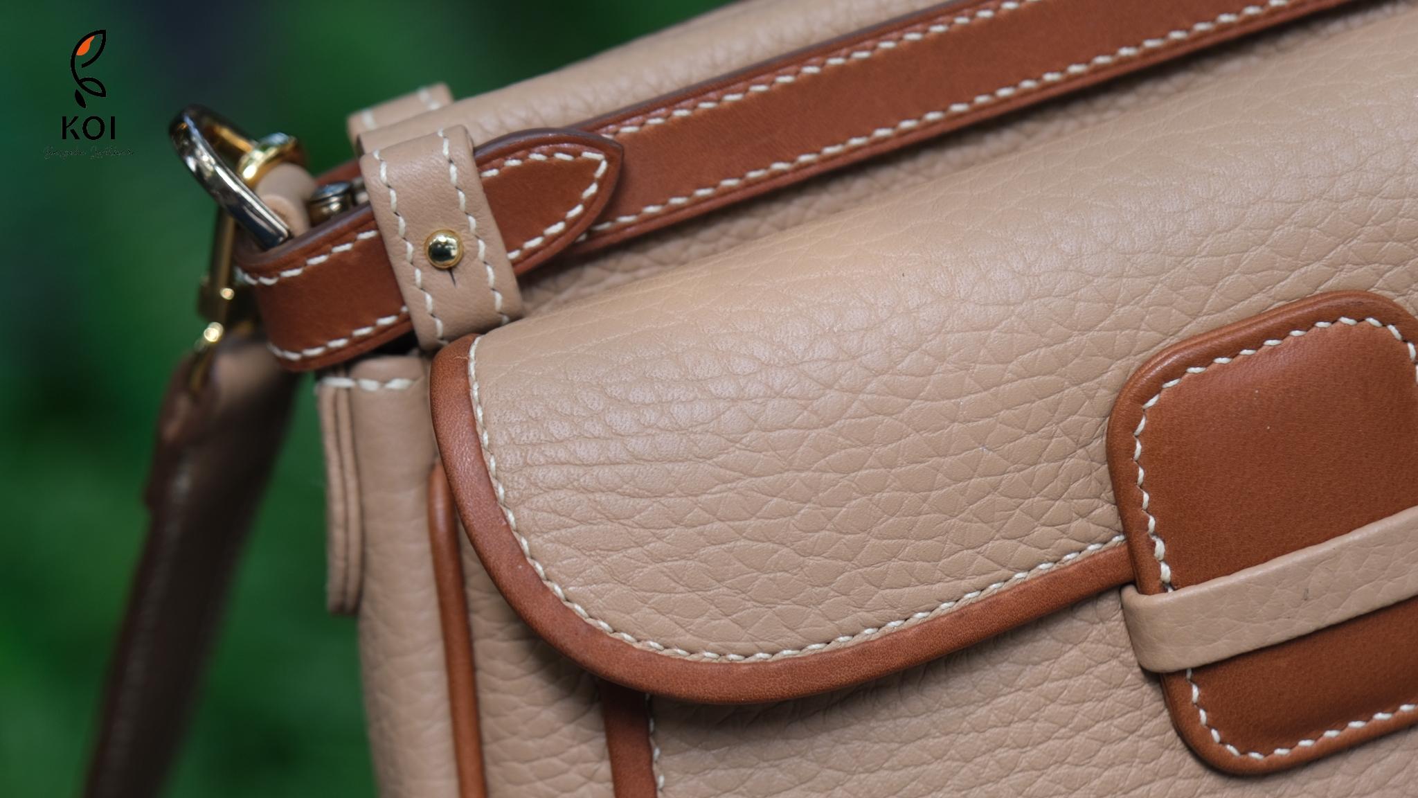 Túi Nữ Da Cao Cấp Togo Calfskin Pháp Nâu