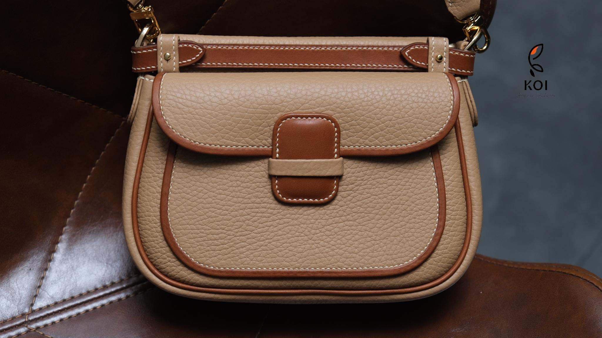 Túi Nữ Da Cao Cấp Togo Calfskin Pháp Nâu