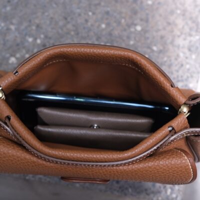 Túi Nữ Da Cao Cấp Togo Calfskin Pháp Nâu