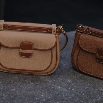 Túi Nữ Da Cao Cấp Togo Calfskin Pháp Nâu