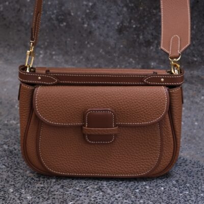 Túi Nữ Da Cao Cấp Togo Calfskin Pháp Nâu