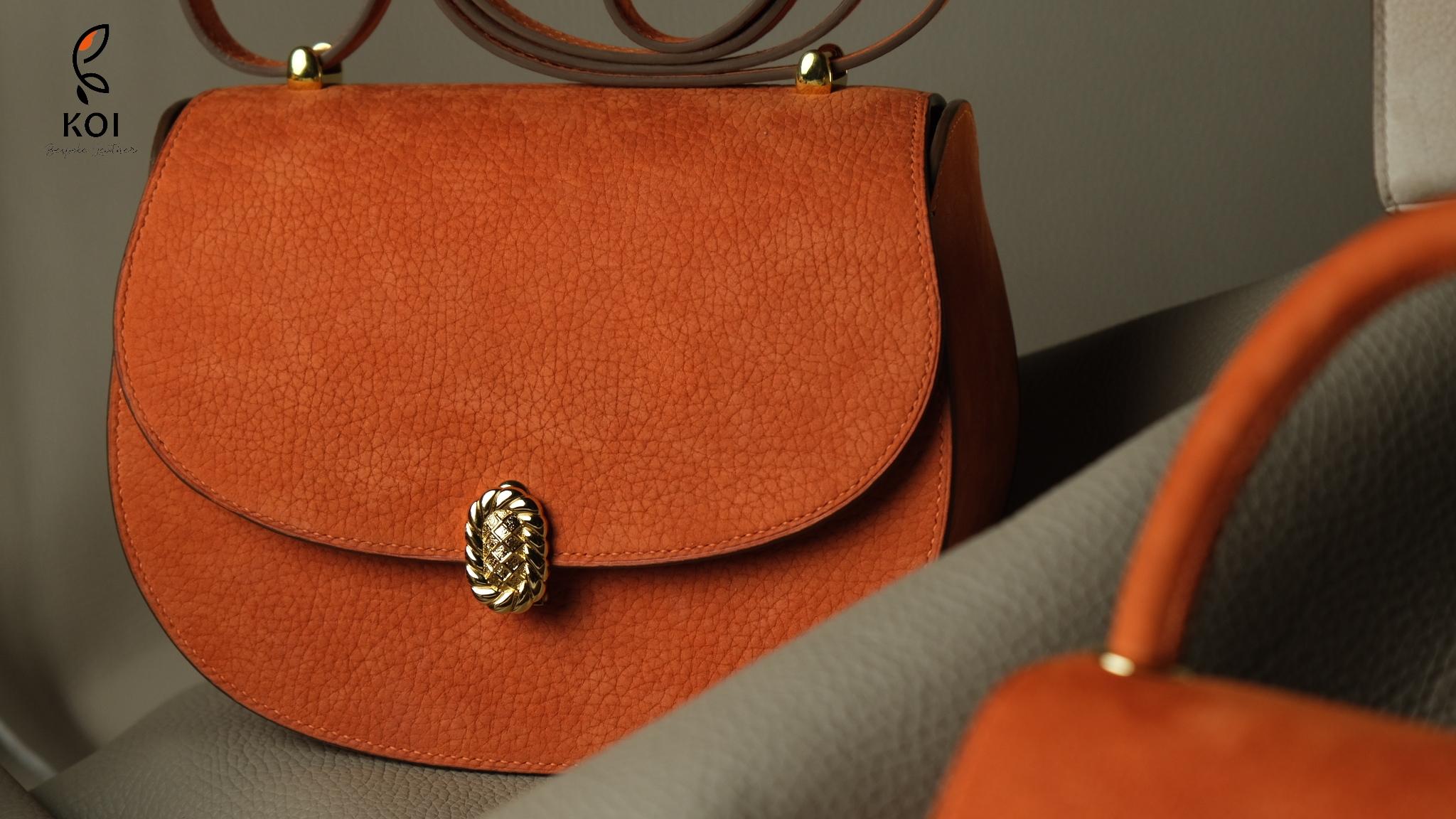 Túi Nữ Da Da Nubuck 17cm X 20cm X 10cm Cam
