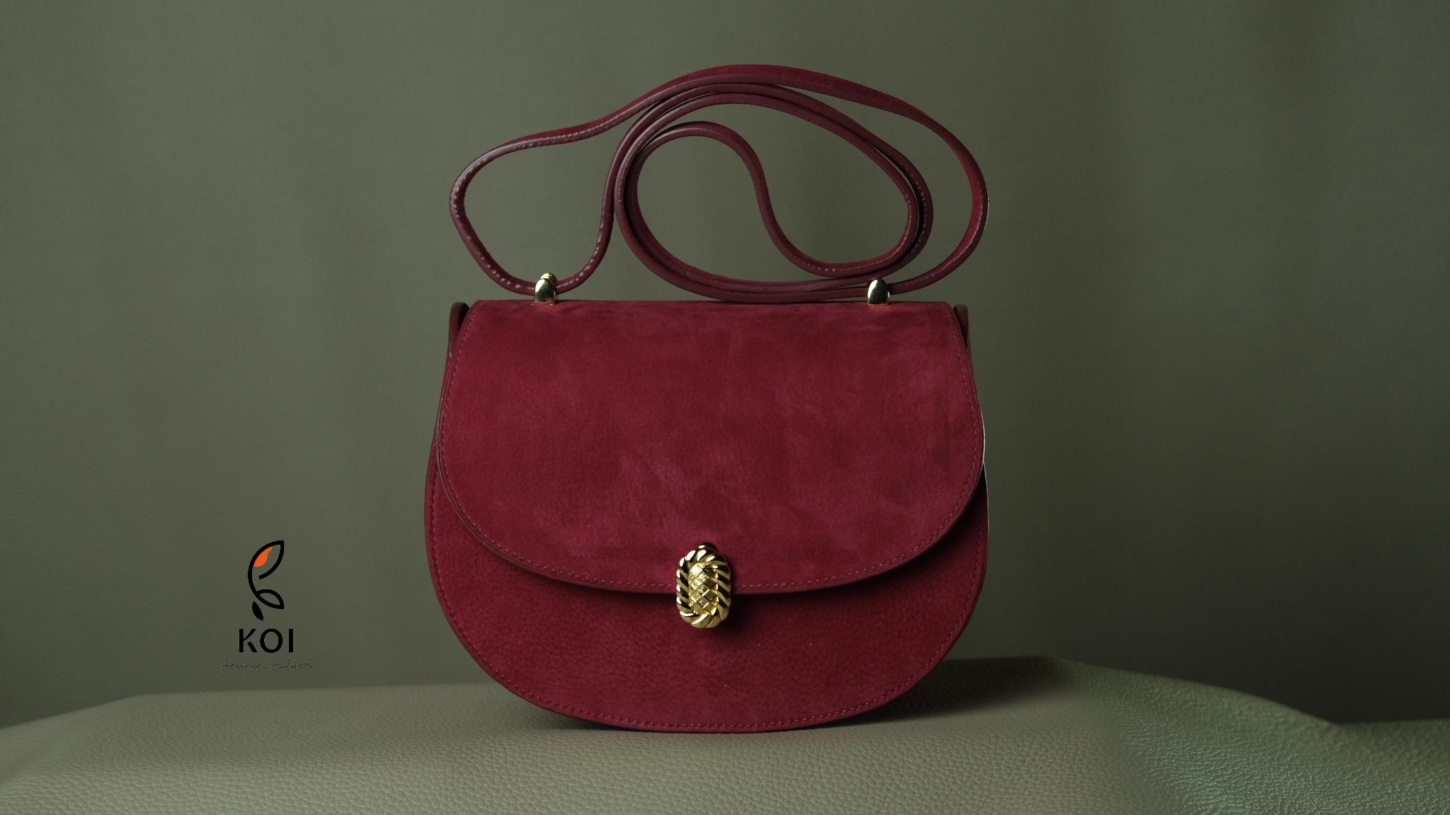 Túi Nữ Da Da Nubuck 17cm X 20cm X 10cm Cam