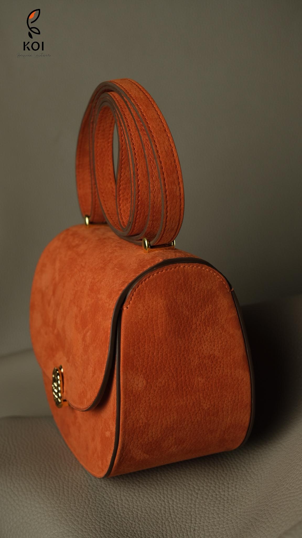 Túi Nữ Da Da Nubuck 17cm X 20cm X 10cm Cam