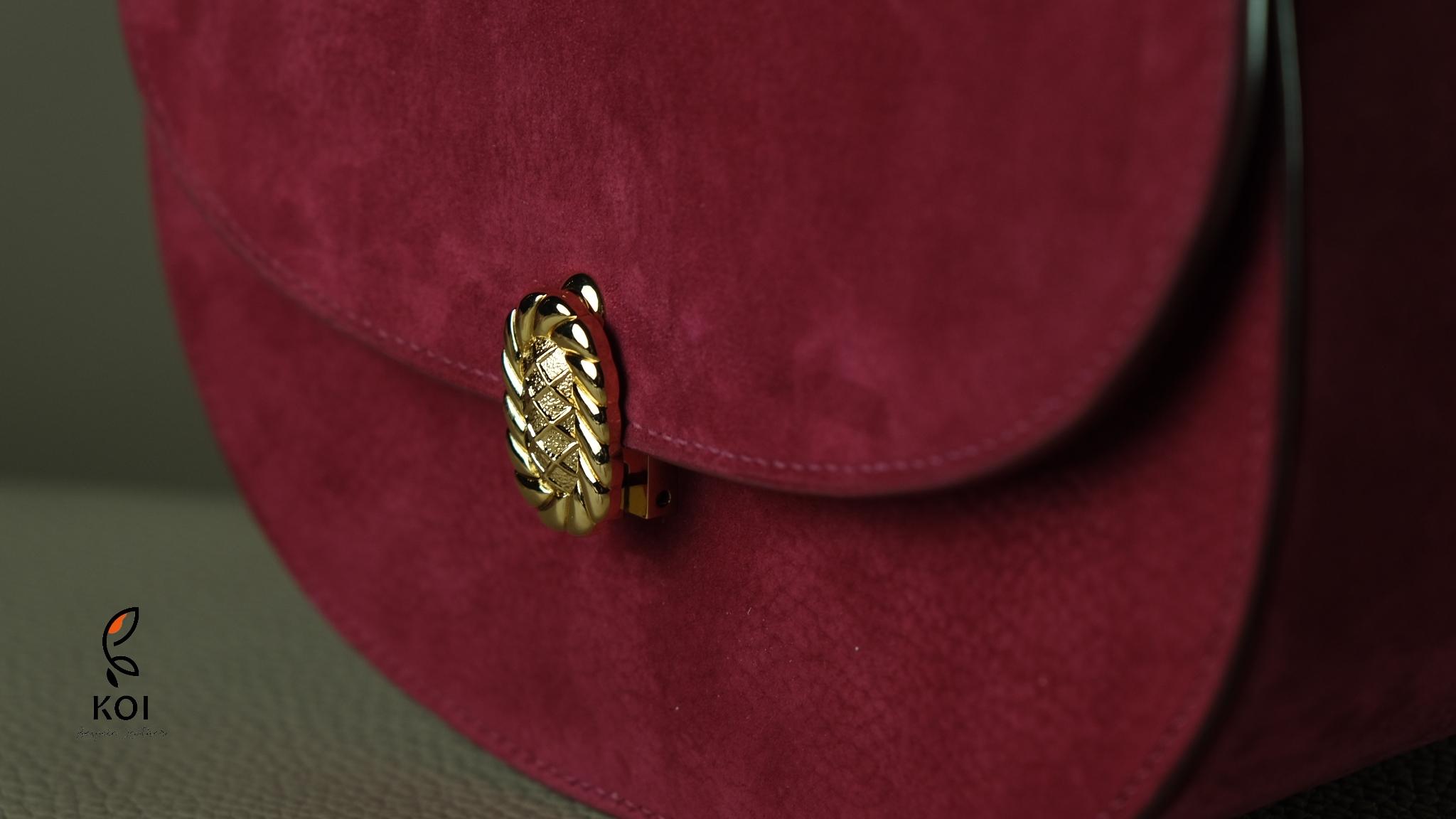 Túi Nữ Da Da Nubuck 17cm X 20cm X 10cm Cam