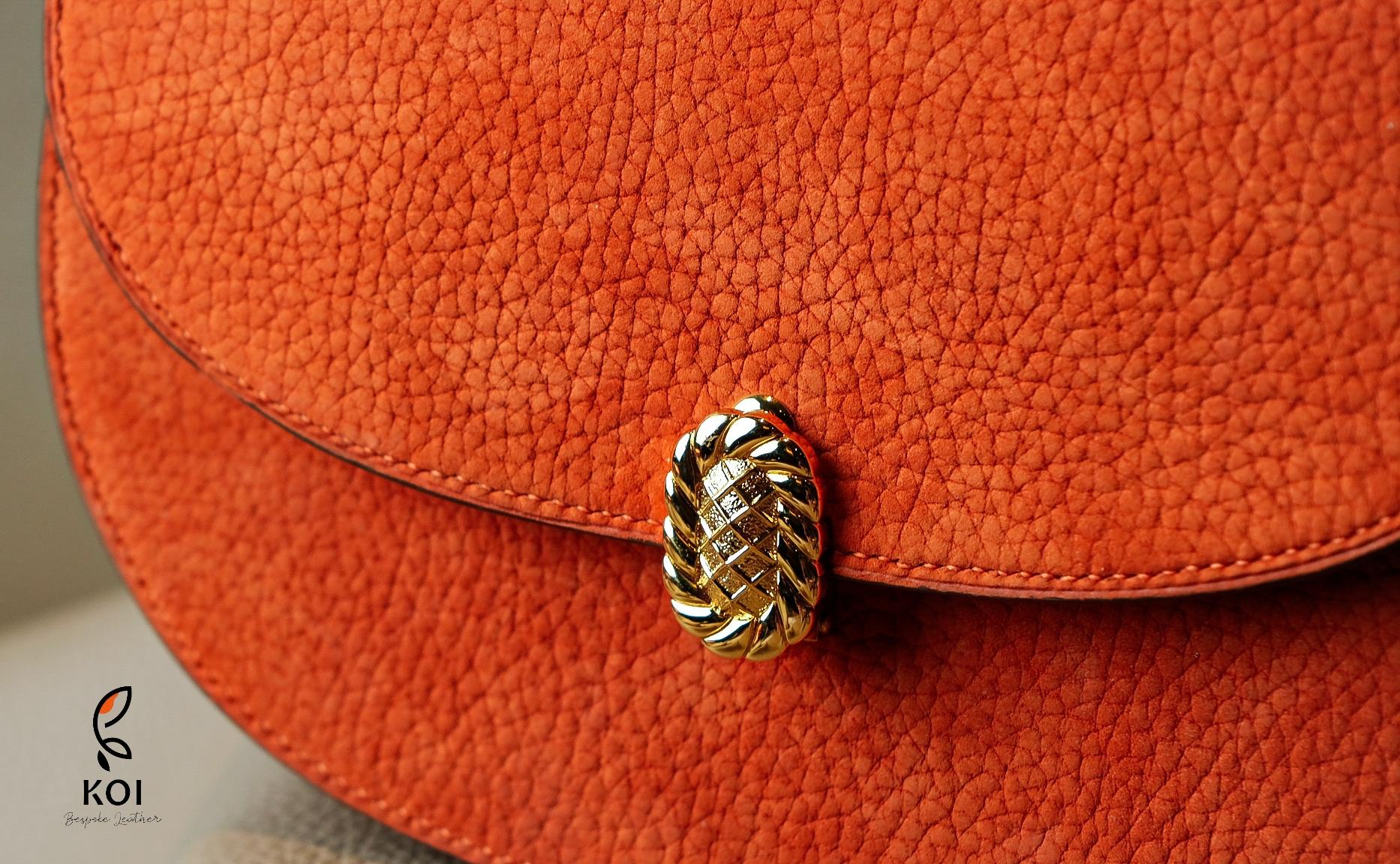 Túi Nữ Da Da Nubuck 17cm X 20cm X 10cm Cam